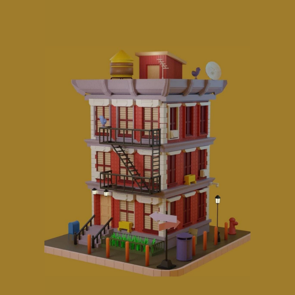 3D animated type building design for 3d printing